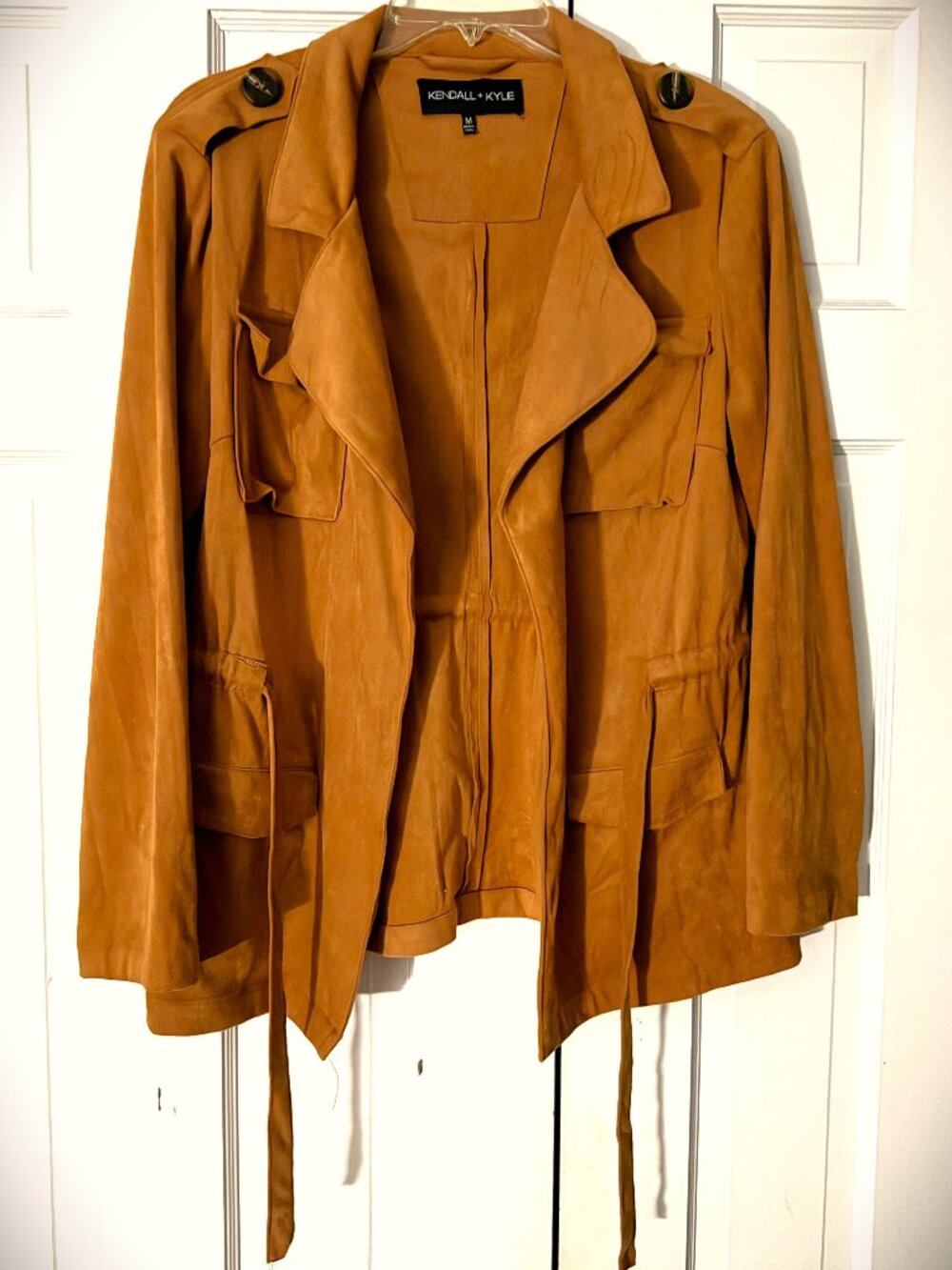 Kendall and Kylie Soft Faux Suede Camel Jacket Women's Size Medium